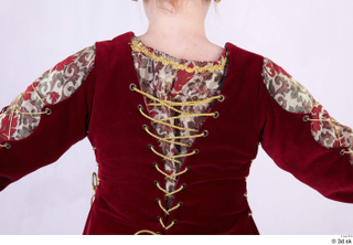  Photos Woman in Historical Dress 73 16th century red decorated dress upper body 0010.jpg